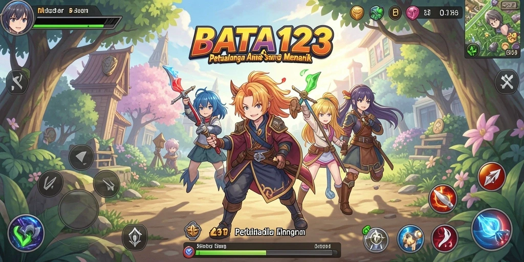 Tampilan gameplay BATA123 dengan karakter anime yang dinamis.