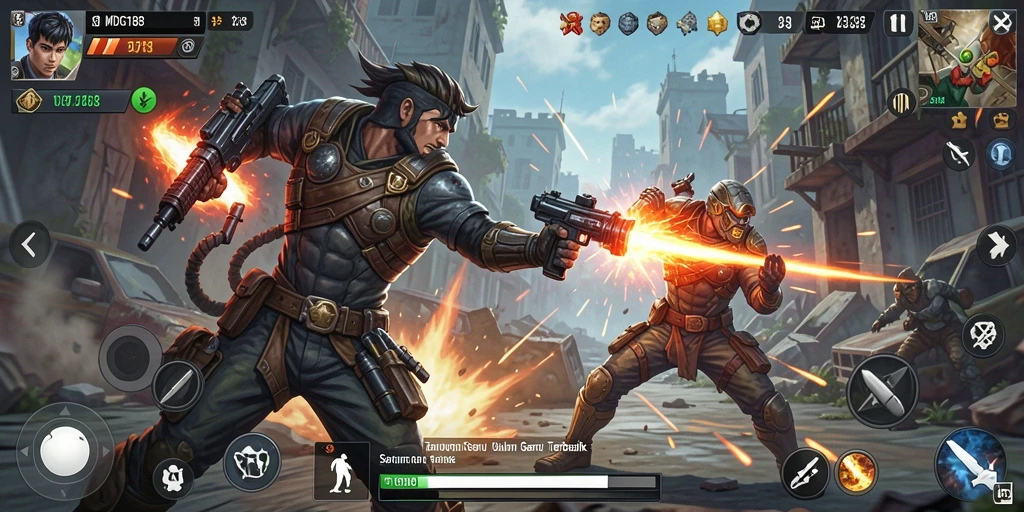 Tampilan gameplay seru MDG188 dengan pertarungan intens dan efek visual menarik.