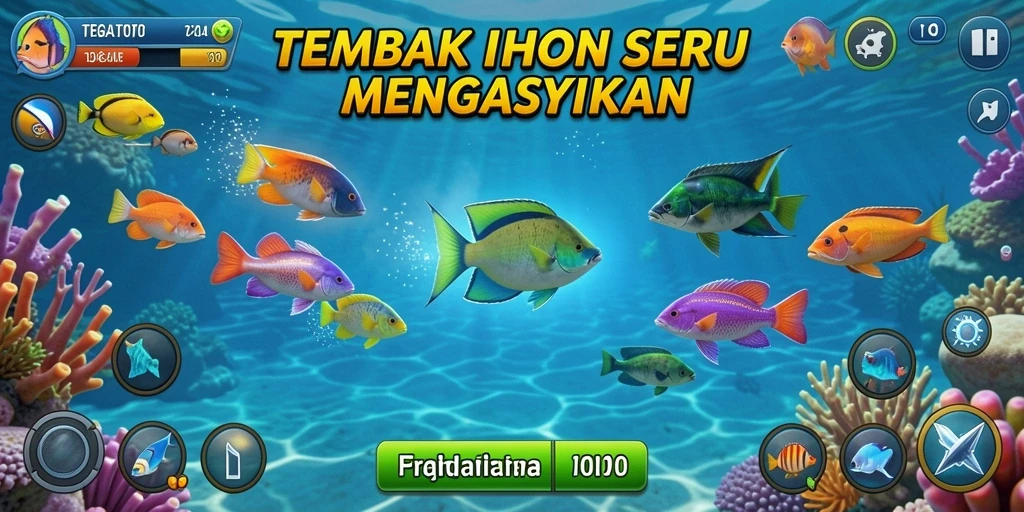 Screenshot menunjukkan aksi seru dalam permainan Tembak Ikan.